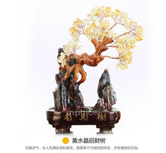 INPHIC-黃水晶招財樹樹脂搖錢樹工藝品擺件商務風水擺設