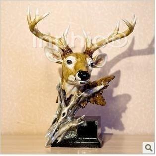 INPHIC-歐式工藝 鹿首 獸首 樹脂場景模型擺飾 批發F