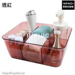 INPHIC-梳妝檯臥室現代簡約壓克力化妝品收納盒化妝臺化妝桌面透明儲物盒-透紅