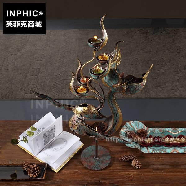 INPHIC-鐵藝東南亞會所燭臺酒店擺飾裝飾品燭臺金屬泰國