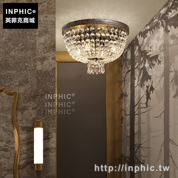 INPHIC-歐式臥室客廳燈飾美式復古餐廳水晶鄉村圓形走廊led