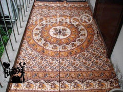 INPHIC-手工染色棉麻印花小象雙人床單 DIY