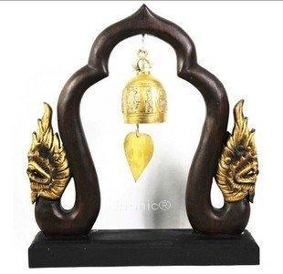 INPHIC-泰國 工藝品 軟裝飾品 木雕龍頭 鈴鐺