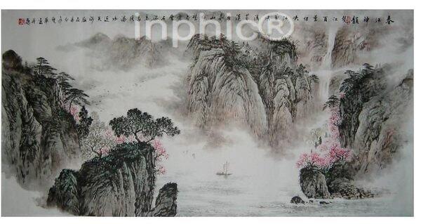 INPHIC-山水畫國畫 客廳裝飾畫 陳雙華作品 四尺精品已裝裱 國畫2
