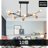 INPHIC-臥室燈罩玻璃分子燈具網咖餐廳吊燈客廳後現代北歐服裝店-10燈?色長形