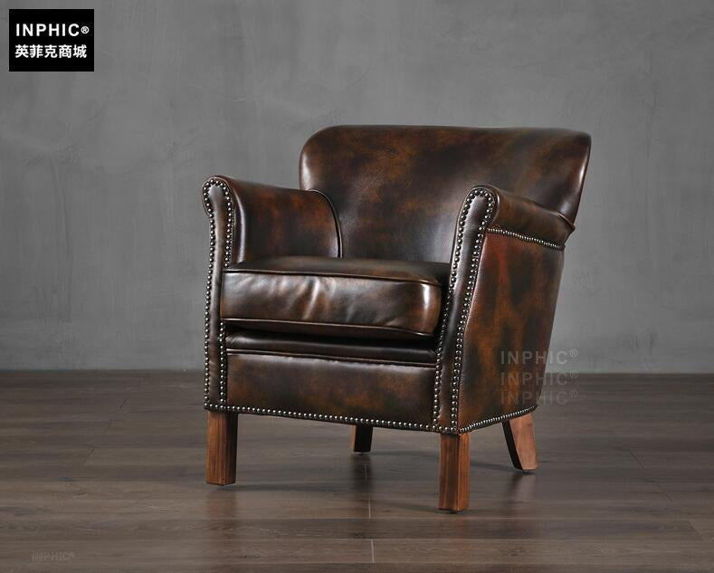 INPHIC-美式北歐單人沙發 油臘皮皮布藝沙發