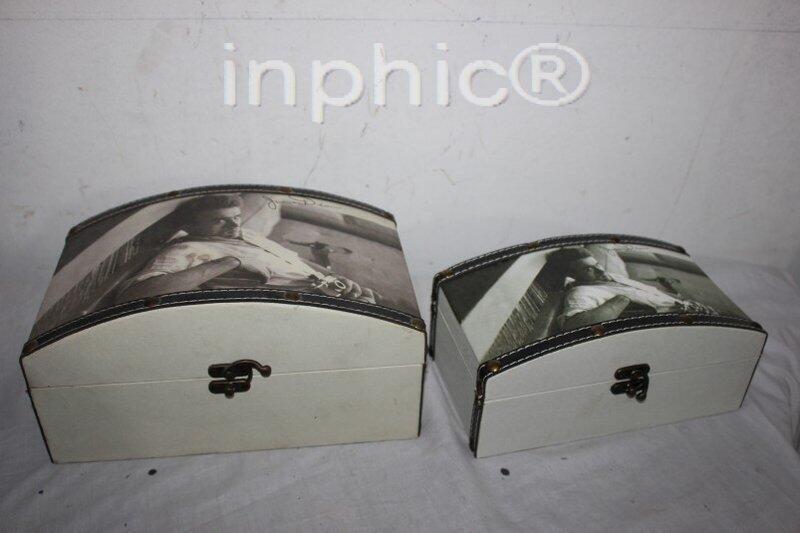 INPHIC-歐式風格家居裝飾品 皮革箱子 古董箱 2件套