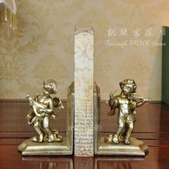 INPHIC-歐式復古小天使彈琴樹脂家居裝飾品工藝品書靠擺飾