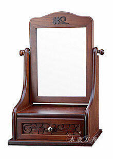 INPHIC-古典美人 復古色四葉草 木製化妝鏡臺，化妝鏡