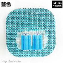 INPHIC-吸盤平板拖把架木地板拖把夾掃把拖把卡座無痕免釘門後掛鉤壁掛架-藍色
