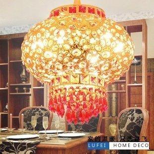 INPHIC-喜慶大小款吊燈走道燈陽檯燈金色水晶燈自轉燈籠燈