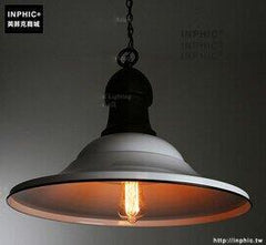 INPHIC- 鍋蓋吊燈白色燈罩復古咖啡店吧臺餐廳現代鐵藝單頭吊燈