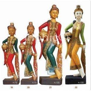 INPHIC-木雕飾品 泰國風情 迎賓少女一個