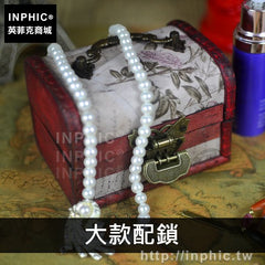 INPHIC-復古歐式道具雜物桌面木盒創意首飾收納盒拍照仿古-大款配鎖