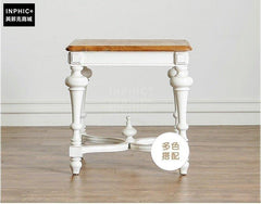INPHIC-法式榆木實木拼花茶幾 方形 邊桌