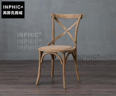 INPHIC-歐法美式鄉村田園實橡木架餐椅 復古個性背叉椅叉骨交叉背椅子
