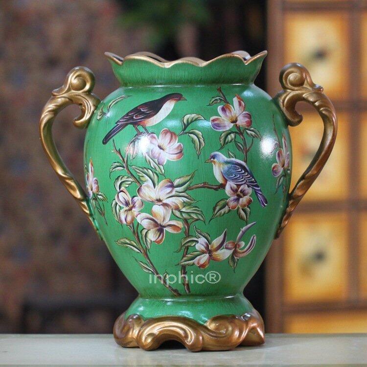 INPHIC-美式鄉村家居裝飾 復古手繪雙耳花瓶花器 家居裝飾瓶