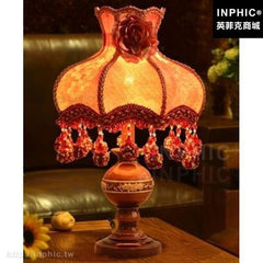 INPHIC-檯燈紅色臥室蕾絲田園歐式床頭