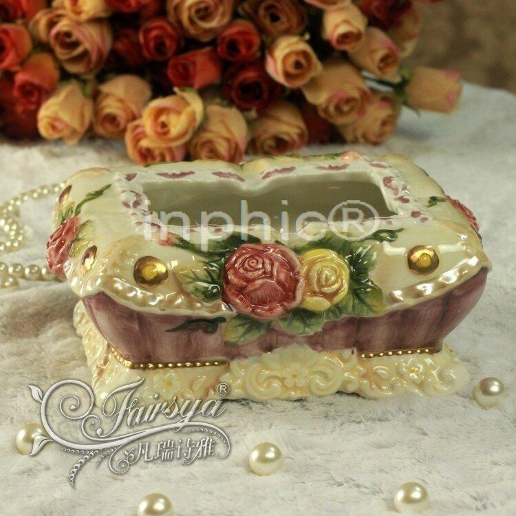 INPHIC-家居飾品歐式方亞維多利亞陶瓷煙灰菸灰缸零食盤