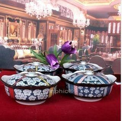 INPHIC-日式和風釉下彩手繪陶瓷碗餐具和風蓋碗湯碗蒸碗燉盅