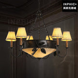 INPHIC-美式餐廳布罩北歐田園鄉村蠟燭吊燈玄關復古樓梯