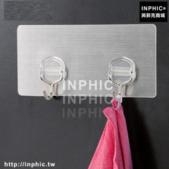 INPHIC-強力黏膠魔力貼廚房免釘無痕掛鉤門後掛衣鉤牆壁黏鉤浴室壁掛衣架-2連鉤
