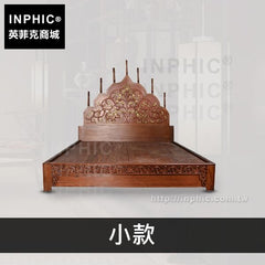 INPHIC-泰式全木箱體床東南亞傢俱泰國木雕花平板床-小款