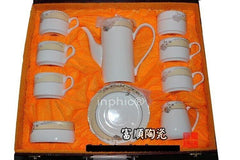 INPHIC-景德鎮陶瓷 咖啡具套裝 英式咖啡杯碟 咖啡套具 金邊玫瑰 金玫瑰