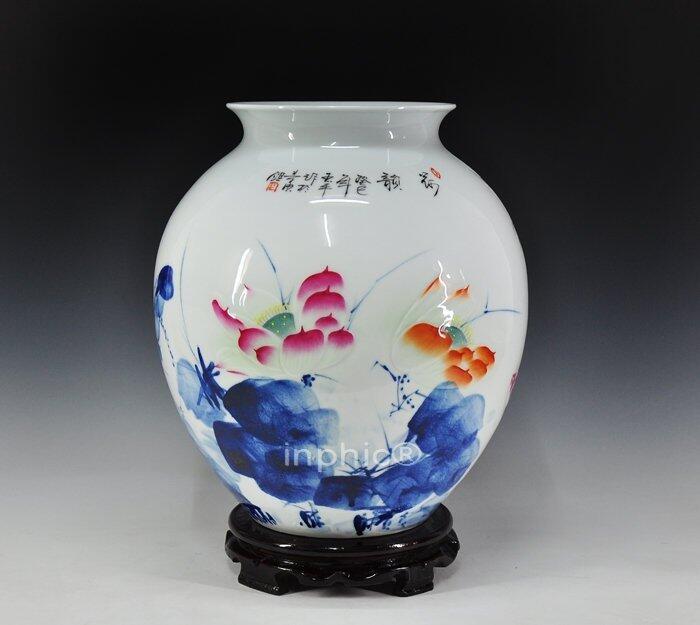 INPHIC-精品手繪青花花瓶 景德鎮陶瓷 田園時尚工藝品家居擺設