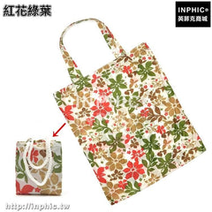 INPHIC-環保購物袋收納袋女包背包便攜摺疊旅行包收納包衣服衣物整理袋子-紅花綠葉