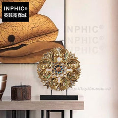 INPHIC-金箔桌面裝飾品家居擺設工藝品擺飾木雕中式東南亞