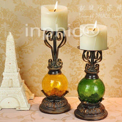 INPHIC-歐式古典套二情侶紅色燭臺 外銷原單 餐桌蠟燭燭臺擺飾裝飾品