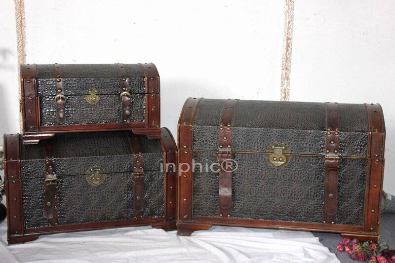 INPHIC-復古風格家居裝飾品 工藝品 軟裝 仿舊大皮箱 古董箱套3