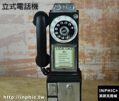 INPHIC-多款復古樹脂模型擺件仿古做舊電話機收音機打字機照相機裝飾道具-立式電話機