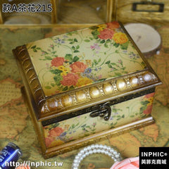 INPHIC-復古宮廷木盒首飾盒高檔烤漆公主木質收納盒小木盒子拍攝道具-款A茶花215
