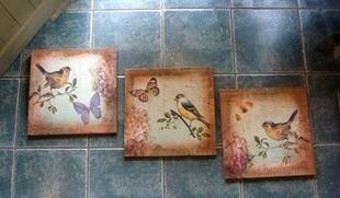 INPHIC-法式鄉村風格 仿舊實木框麻布木板畫（3款可選擇) 裝飾畫