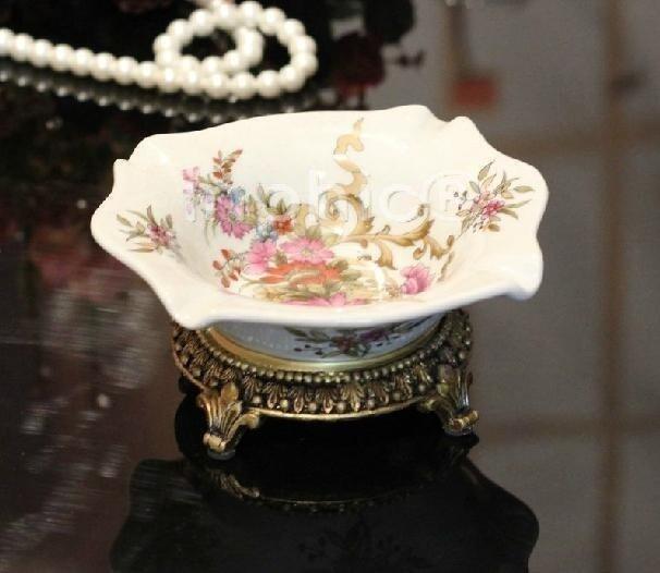 INPHIC-歐式復古煙灰菸灰缸 陶瓷彩繪煙灰菸灰缸樹脂底座煙缸裝飾擺飾