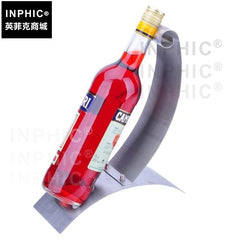 INPHIC-捲邊不鏽鋼紅酒架擺件葡萄酒架洋酒架吧臺酒架