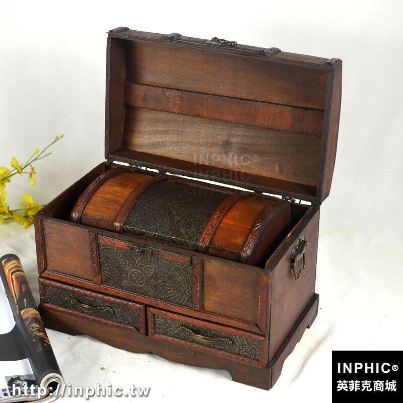 INPHIC-中式古典木質首飾盒梳妝盒 復古歐式收納盒 小木盒 拍攝道具 禮物