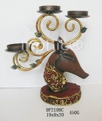 INPHIC-歐式客廳裝飾擺飾傢俱飾品泰國田園家居鹿頭燭臺