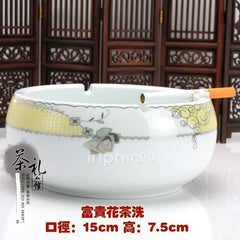 INPHIC-特大款簡約易清洗陶瓷煙灰菸灰缸茶洗青花蘭彩牡丹茶海 多款