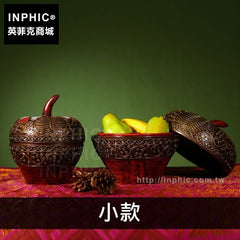 INPHIC-桌面飾品盒裝飾雕刻木雕擺飾泰國工藝品木質收納盒首飾-小款