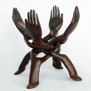 INPHIC-紅木工藝品家居擺飾 陰檀木整體雕刻 佛手果盆架富貴手