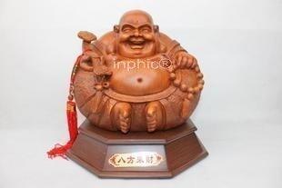 INPHIC-中八方來財（仿木）佛像 招財彌勒佛家居擺飾 客廳裝飾 創意