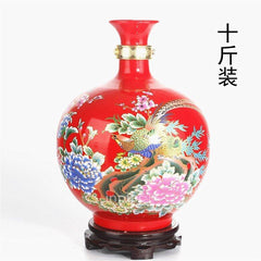INPHIC-景德鎮10斤大頭紅錦雞陶瓷酒瓶 壇子 酒瓶泡酒罐瓶酒缸酒壺密封