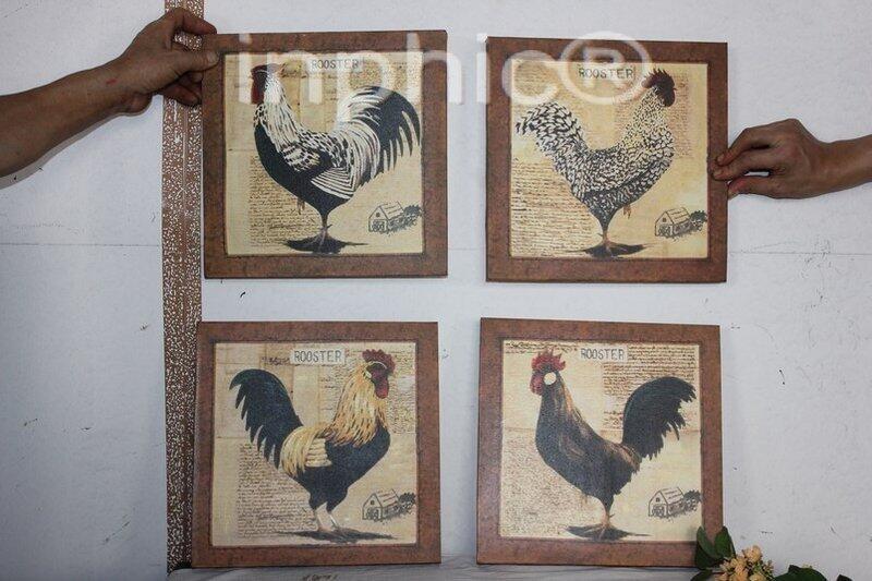 INPHIC-鄉村風格家居裝飾 田園裝飾畫 公雞掛板畫套4