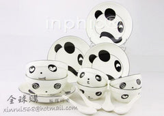 INPHIC-可愛創意陶瓷餐具14頭Q版可愛熊貓餐具 骨瓷餐具 創意陶瓷餐具 可愛熊貓碗