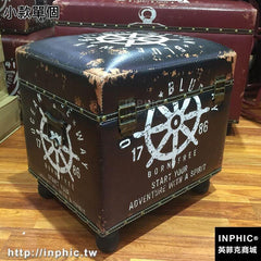 INPHIC-復古懷舊全PU皮軟包儲物凳工業風格仿古做舊收納凳換鞋凳沙發凳-小款單個