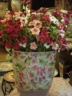 INPHIC-玫瑰冰裂大扁瓶25支短茉莉（白桃）10支長茉莉（梅紅）