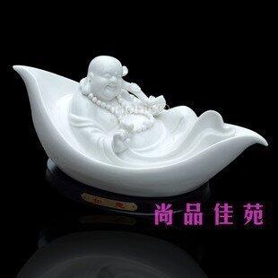 INPHIC-如意招財彌勒佛擺飾 陶瓷佛像 純白工藝品 裝飾